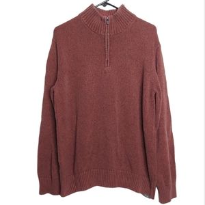 Eddie Bauer Men's Red Half Zip Pullover Outdoor Sweater Size Large